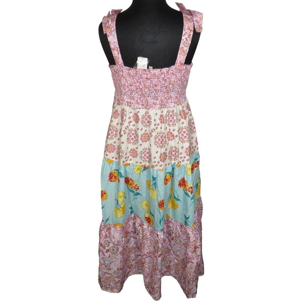Nanette Lepore Play Floral Smocked Tiered Cotton Boho Cottage Maxi Dress XXL - Picture 3 of 9